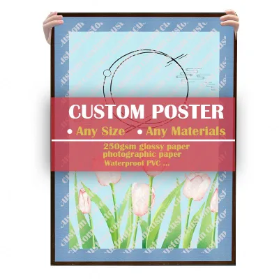 Free Design Cheap Custom Printed Velvet Blacklight Poster Printing Custom Printed Poster With Gold Foil