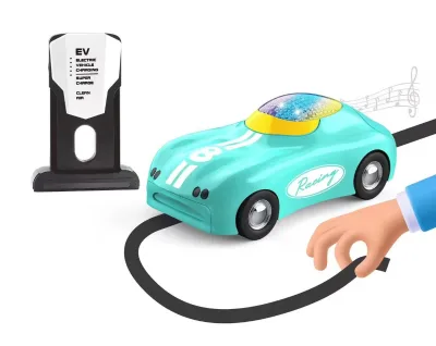 Smart New Energy Battery Operation Car Drawing Line Follow Walking BO Vehicle with Light and Music