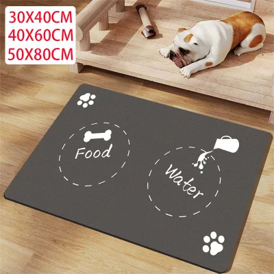 Pet Feeding Mat for Dogs Food Bowl Pad Drinking Feeding Placemat Quick Dry Waterproof Floor Mats for Dog Feeder Bowl Pad