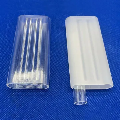 High-Purity Fused Quartz Triple Bore C Shape Customized Porous Design for Pump Lasers with Bending/Welding/Cutting Services
