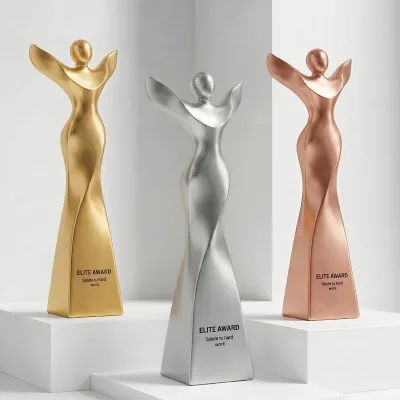 Custom Resin Trophy Creative Design Dance AWARD Gold Silver Bronze Awards Excellent Employee Honor Trophies