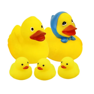 Manufacturers Direct Sales of Rubber Couple Duck Children Playing in the Water Bathing Squeeze Sound Christmas Toy Gift