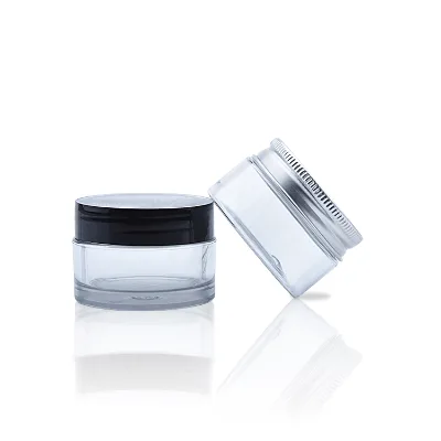 30ml-80g Clear Black Screw Top Plastic Pet Jars Round Food Grade for Body Scrub & Cosmetic Use