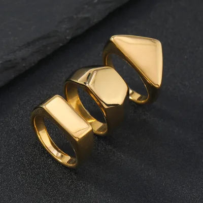 Stainless Steel Casting Jewelry Fashionable and Simple Geometric Smooth Ring Men's and Women's Cool Style Ring