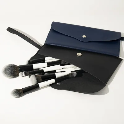 High Quality Private Label Makeup Brush Bag for Daily Use PU Leather Shell Makeup Brush Pouch Waterproof