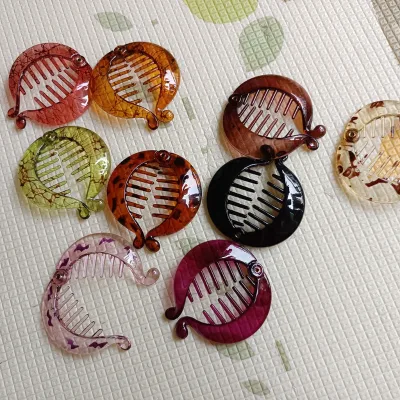 Guantang 2022 Pinzas Para El Cabello Resin Plastic High-quality Oxford Lentil Banana Clip Hair Accessories Hair Claw Clips for Lady