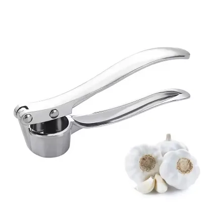 Kitchen Non-slip Easy Clean Rust-proof Zinc Alloy Garlic Mincer Ginger Crusher & Peeler Garlic Press