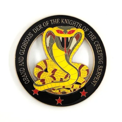 Masonic Regalia Cobra Serpent Car Emblem Round Masonic Auto Car Emblem
