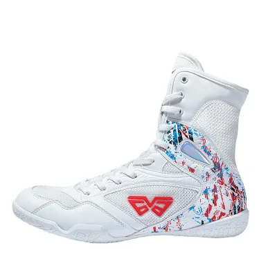 Supplier Customize China Manufacturer Design High-Top Professional Boxing Shoes Breathable Mesh+Rubber Lightweight Shock