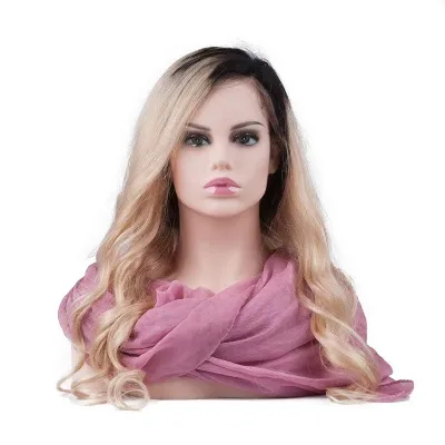 Display PVC Women Upper Body Mannequins Female Realistic Hair Wig Stand Gold Mannequin Head With Stand Shoulders