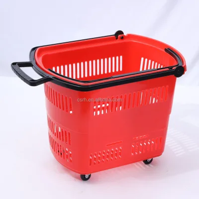 RH-BPR46  595*390*410mm  46L Good Price Red Supermarket Pull Basket