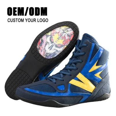 Custom Professional Fashion Boxing Boots Comfy Soft Leather Wrestling Shoes