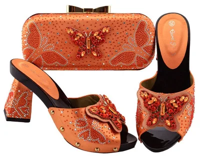 AB8554 Women Fashion Matching Italian Shoes and Bag Set