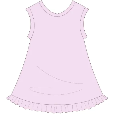 Girl's Solid Cotton Spandex Dress for Summer Sleeveless O-neck Knee-Length Style with Lace Dress