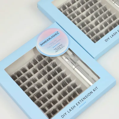 Wholesale Diy Lash Cluster Kit Free Design Custom Box Packaging Segmented Eyelashes Vendor