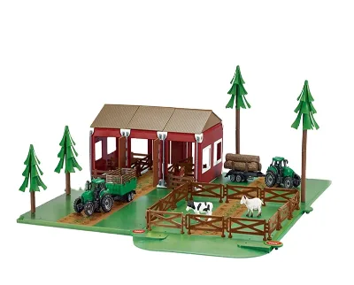 Hot Selling 102pcs Funny Farm House Play Set Animals Figures Cars Model Kit Farm Toy Set for Children Kids