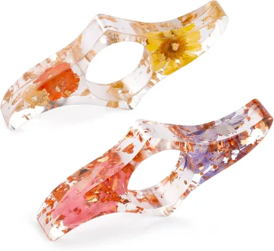 Dried Flower Embedded Clear Resin Bookmark, Artistic Epoxy Book Marker for Books, Decorative Reading Gift Bookmark