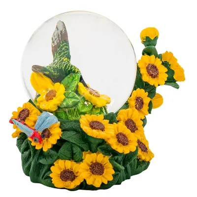 Hot Sale Personalized Handmade Polyresin Sunflower Snow Globe