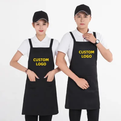 New Customizable Fashion Canvas Custom Chef With Pocket Cheap Kitchen Apron Cooking for Home Cook Bib Aprons