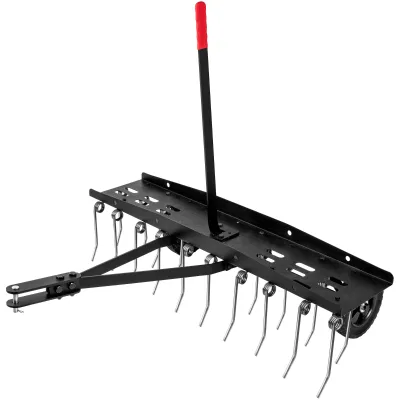 Steel Powder Coated Riding Lawn Mower Attachments for Outdoor Yard Tools Tow Behind Dethatcher With 20 Spring Steel Tines