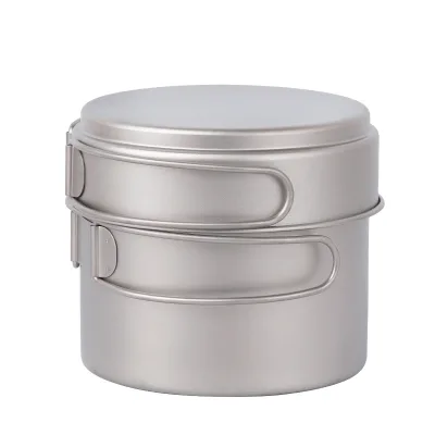 Pure Titanium Ultralight Outdoor Hiking Camping Titanium Cookware Titanium Pot Set