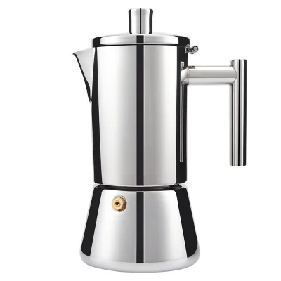 Stainless Steel Coffee Pot Espresso Machine 300ML Suitable for Induction Cooker Gas Heating Italian Style Coffee Maker Moka Pot