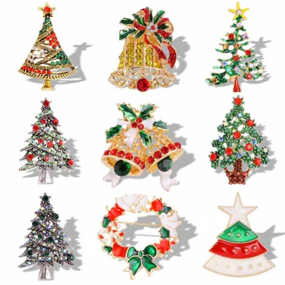 Hot Sale Fashion Western Halloween Wreath Christmas Tree Boutonniere Oil-Drop Socks Brooch Alarm Clock Accessory Alloy