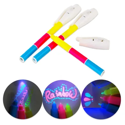 Multifunction Magic Invisible Ink Pen with Uv Light Secret Messages Disappearing Ink Pen Fabric Uv Marker