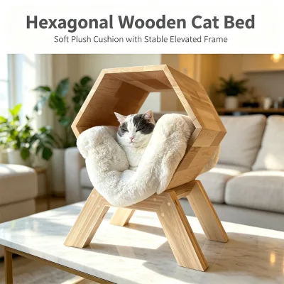 Eco Friendly Geometric Cat Cave With Soft Lining and Sturdy Frame for Home Decor Matching Small Animal Rest Station