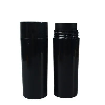100g Empty Black Loose Powder Bottle Cleansing Fiber Fluffy Hairline Powder Plastic Bottle