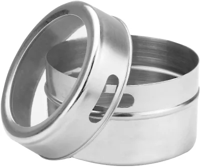 Stainless Steel Magnetic Spice Tins Spice Jars Include Label