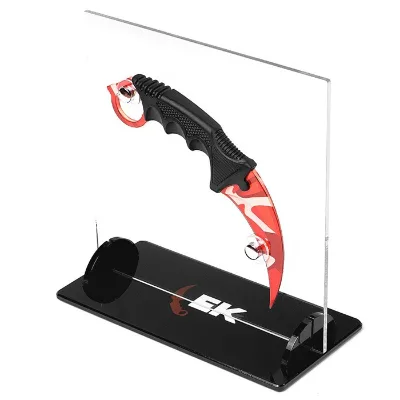 Wholesale Knock-down Black Perspex Knife Rack Desktop Acrylic Karambit Display Stand