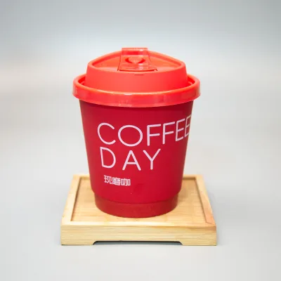 High-quality Construction Red Disposable Coffee Paper Cups Paper Cups Double Wall Custom 7oz Double Wall Paper Cup