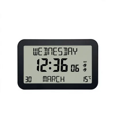 Cross-border Exclusive Multi-country Week-display LCD Wall Clock Perpetual Calendar Alarm Thermometer American Style for Living
