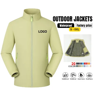 High Quality Men's Jacket Outdoor Leisure Hiking Camping Wearing Breathable Solid Color Jacket Customizable logo Jacket for Men