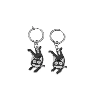 Fashion Cross Clown Hat Ear Clip Earrings Stainless Steel Trendy High Quality Jewelry for Men and Women Model 6443