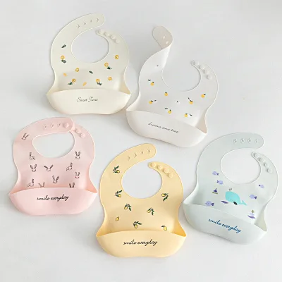 BPA-Free Silicone Baby Bibs Cutlery and Feeding Accessories Girl Friendly De Silicona Bibs for Babies