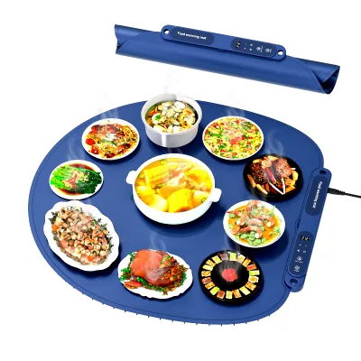 Multi-Function Warmer Mat Round 10 Dishes Foldable Hot Pad for Heating Milk Drying Socks Reheating Meals Electric Warming Tray