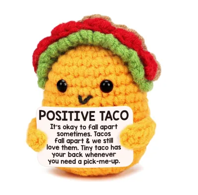 Mini Emotional Taco Support Positive Crochet Animals Funny Taco Christmas Birthday Gifts for Women Mom Daughter Sister Friend