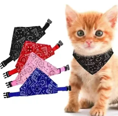 Adjustable Printed Dog Cat Necktie Pet Triangular Saliva Tie Scarf Collar Pet