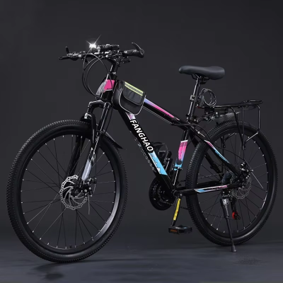 Adult Junior Student Mountain Bike 24 Speed Disc Brake Steel Frame Eco-friendly Road Racing Bicycle