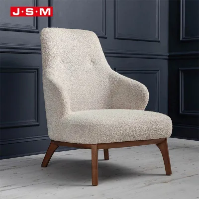 Morden Style 1 Seater Wooden Leg High Back Ottoman Stool With Arm