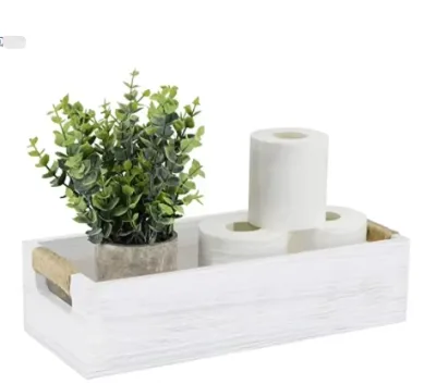 Bathroom Wooden Box - Country Wood Toilet Paper Storage Box