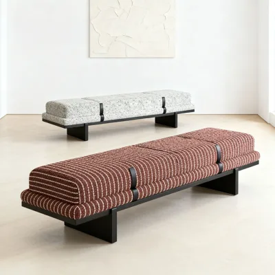 Italian Minimalist Bedroom Bench Cloakroom Fabric Soft Sofa Household Entrance Shoe-changing Bench Long Bench