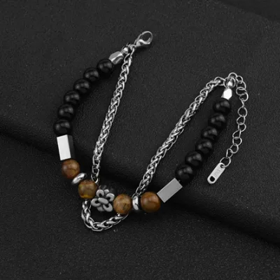 2024 New Stainless Steel Bead Bracelet, Unique Hip-hop Personality Men's Bracelet