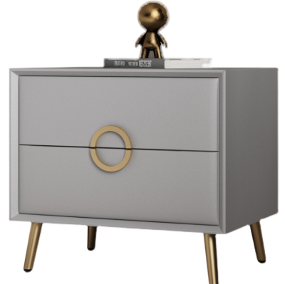 Solid Wood Soft Cover Bedroom Nightstand