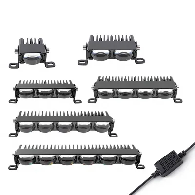 Single-row 6-bead LED Lens Work Light Waterproof Ultra-bright High/low Beam Combo for Car Fog Front Bumper Grille Customization