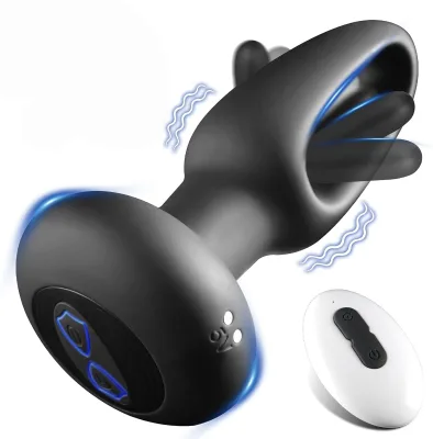 Anal Plug Flapping Anal Vibrator Prostate Massager, Vibrating Butt Plug with 10 Flapping & Vibration Modes Remote Control