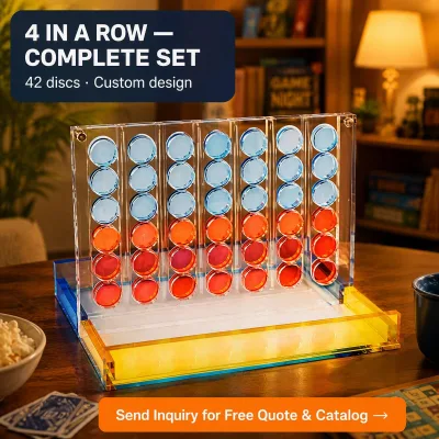 Wholesale Lucite Hot Sale 4 in a Row Game Clear Acrylic Connect Four Strategy Board Game