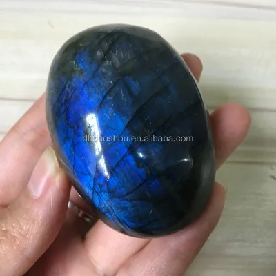 Wholesale Natural Crystal Healing Stones Polished Flashy Purple Labradorite Palm